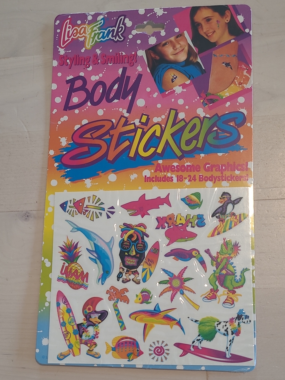 NWT VTG 90s Lisa Frank Tropical/Hawaiian Theme Body Stickers
